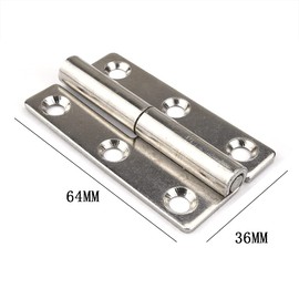 2.5 Inch Lift Off Door Hinges 4 Pack, Heavy Duty 304 Stainless Steel Non Mortise Adjustable Hinges, Rustproof for Interior & External Doors (Weather Resistant), Left Handed