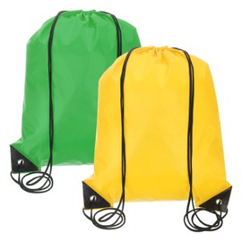 PATIKIL Drawstring Backpack Bags, 2 Pack Sports Cinch Sack Draw String Bag for Sports Gym Yoga Travel Swimming Beach, Yellow, Green