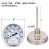 MEASUREMAN Fully Stainless Steel Bimetal Dial Thermometer, 3" Dial, 4"
