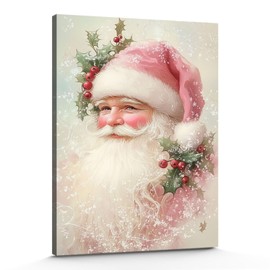 GSPQAZ Vintage Santa Claus Christmas Wall Art - Festive Holiday Decor Canvas Print for Home or Office 16x24inch-Unframed