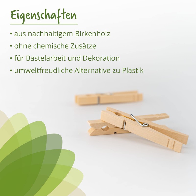 Wooden Clothes Pegs A00148025 Natural Birch Wood 84 mm Pack