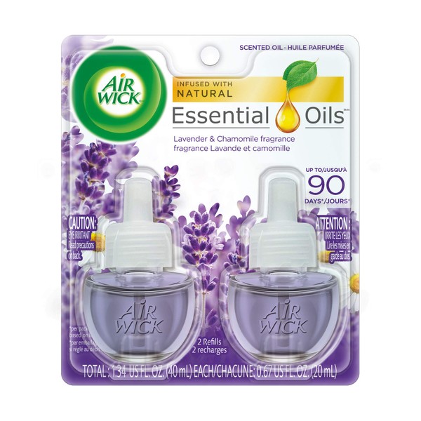 Air Wick Scented Oil 2 Refills, Lavender & Chamomile, (2X0.67oz), Air Freshener