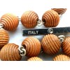 Italian Light Brown Textured Rosary Beads - Made in Italy