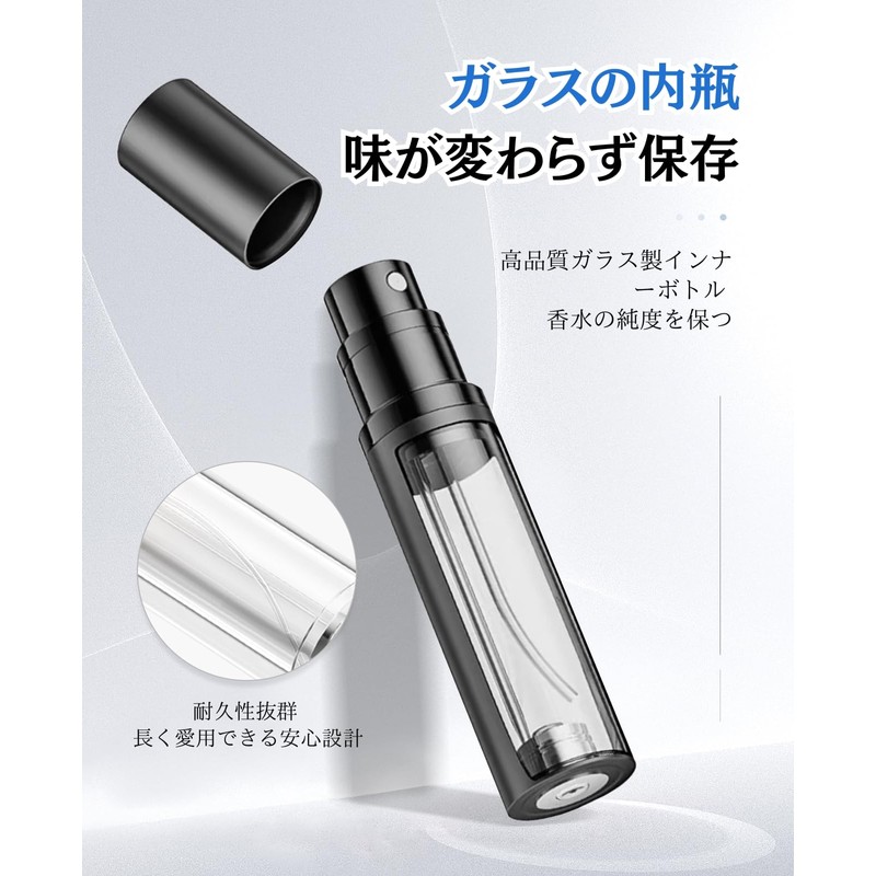 SUBORAWOS アトマイザー 香水 【 多色展開・液残量窓・ワンタッチ補充】 香水スプレーボトル 5ml クイック底部充填 繊細ミスト 分注ボトル