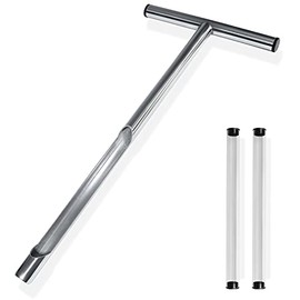 Topnix - Soil Sampler Probe 21" for Garden, Lawn and Golf Courses Care Maintenance - Stainless Steel with T-Style Handle Soil Test Tool - Complete with 2 PVC Clear Tubes for Soil Samples