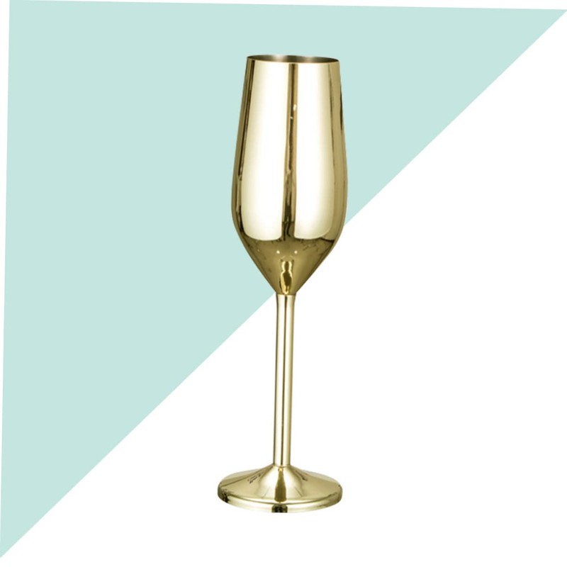 LABRIMP Stainless Steel Goblet Gold Plating Unbreakable Wine Cup for