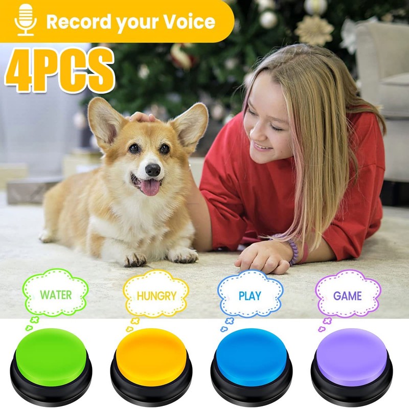 4 Pieces Dog Communication Button Registration Button for Dogs Training