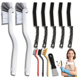 Ateweita Eckenreinigungsbürste Set, Hartborsten Fugenbürste, Spaltreinigungsbürste Reinigungsbürste für Fliesenböden, Küche, Bad, Ecke, Fenster, Fahrzeug, Toilette, Crevice Cleaning Brush