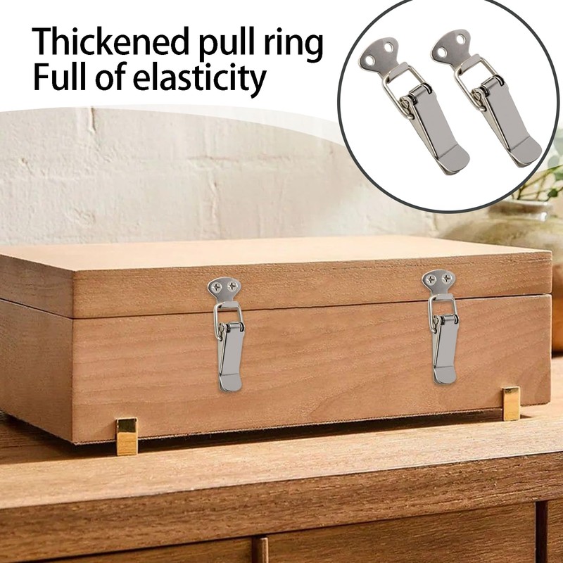 Pack of 2 Stainless Steel Tension Clasps, Metal Snap Closure,