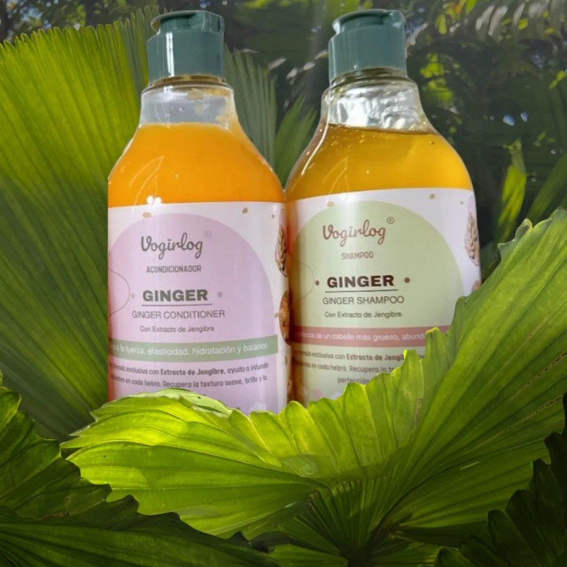Shampoo Y Acondicionador Jengibre, Anticaida, Suave, Brillo