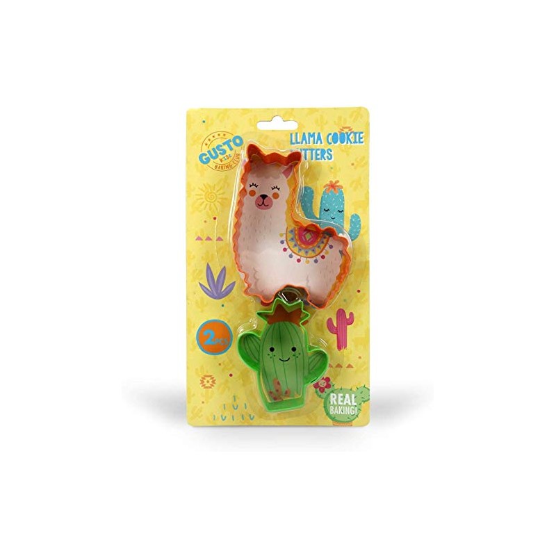 2 pc Coloured Metal Childrens Llama Cookie Cutters. Great Childrens