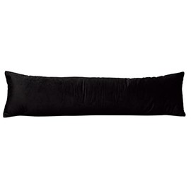 Classic Home Store Black Velvet Draught Excluder Narrow Boat Caravan Soft Cotton Draft Stopper (2ft 6")