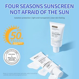 DEleventh Korean Brand SPF 50+ PA+++ Sunscreen Cream 50g / Aqueous and Non-Greasy, Effective Blocks Daily UV Damage and Protects Facial Skin, Neck & Arms