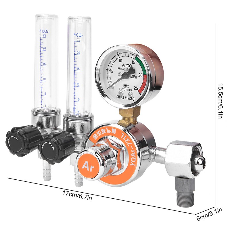 Argon Pressure Regulator Zinc Alloy Double Tube Female Thread G5/8in