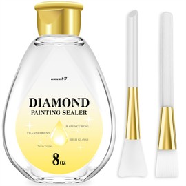 Diamond Painting Sealer, unuaST Diamond Art Sealer 230ML with Brushes Maintains Your Diamond Brilliance, Diamond Art Glue Sealer Also Suitable for Puzzle for Adults (8 OZ)