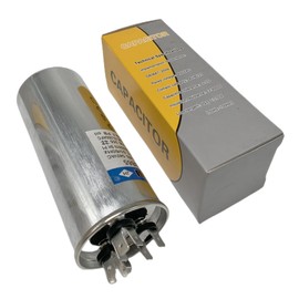 50/5 uF 50+5 MFD 370VAC or 440VAC Dual Run Start Round A/C Capacitor CBB65 CBB65B Air Conditioner Capacitors for AC Unit Fan Motor Start or Heat Pump or Condenser Straight Cool