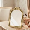 Gold Bow Resin Frame Mirror, Dual-Use Tabletop & Wall Mounted