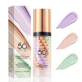 Prebase Correctora De Color, Protector Solar Facial Con Color Fps 50 Pa, Corrector De Color 3 En 1 En Un Solo Paso, Resistente Al Sudor Y Con Control 
