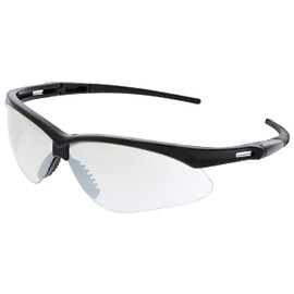 MCR Safety Glasses MP119 I/O Clear Mirror Polycarbonate Lenses with UV Protection & Scratch Resistant Coating, Black Frame, 1-Pair