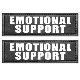 WINSEE Service Dog Patches Emotional Support Patch for Service Vest Dog Harness(2 Pack, L)