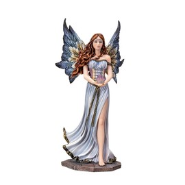 Pacific Giftware 11" Tall Mystical Blue Flame Fairy with Radiant Angelic Wings, Spirit of Light and Serenity Home Decor Collectible Fantasy Figurine