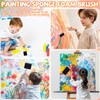 Polly Online 4 Pcs Foam Art Paintbrushes Wood Handle Sponge