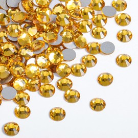 Beadsland 2880pcs Flat Back Crystal Rhinestones Round Gems for Nail Art and Craft Glue Fix,Topaz,SS20,4.6-4.8mm