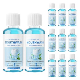 Kocpudu Travel-Sized Mouthwash Bulk, Mint Flavor (10-Pack)