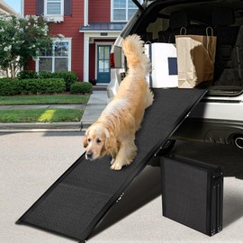 VOISTINO VOISTINO Dog Ramp for Car, 63L*17.3W Portable Folding Pet Ramps for Small Medium Large Dogs, Lightweight Aluminum Frame, Outdoor Dog Ramp for Car Truck SUV, Up to 155 Lbs