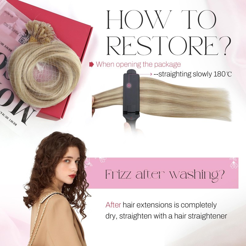 Moresoo Blonde Utip Hair Extensions Huamn Hair U Tip Hot