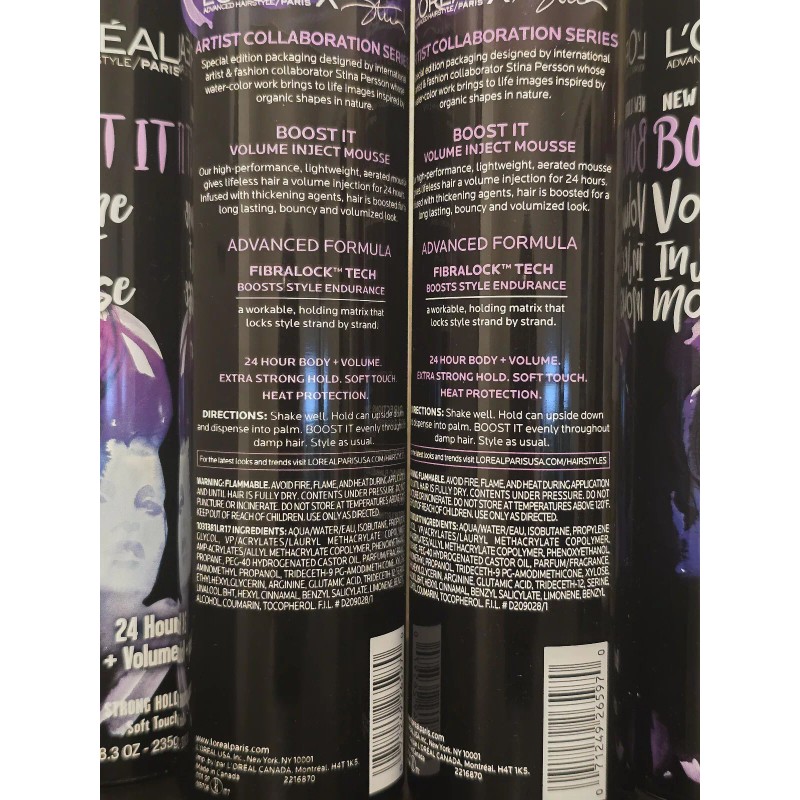 L'oreal LOT of 4 - Loreal Boost It Volume Inject