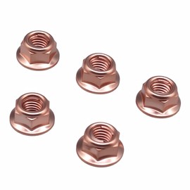 Nicear 12 PCS Car Exhaust Manifold Nuts Head Copper Nut M8 Hex Nuts Self Locking Car Parts M8 Flashed Copper Exhaust Manifold