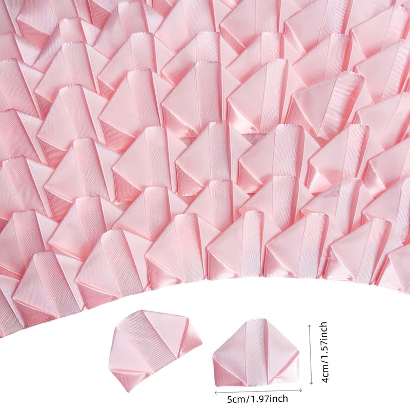 LatinaFlorista 300Pcs Premade Satin Ribbon Rose Petals Half-Finished for Eternal