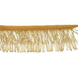 Feathers Creation Ltd Beaded Fringe 4 inch Wide 1 Yard Tassel Sew on Trim Curtain, Lamp Shade Edge Lace Decoration (Gold)