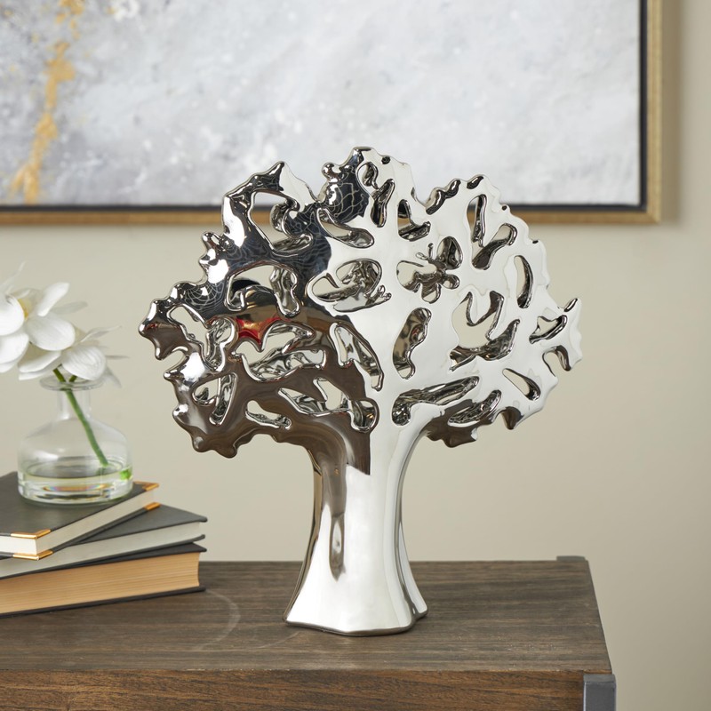 Deco 79 Aluminum Metal Tree Decorative Sculpture Home Decor Statue,
