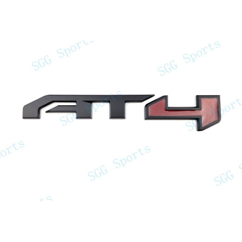 GMC 1PC Matte Black Red Rear Tailgate AT4 Emblem Badge