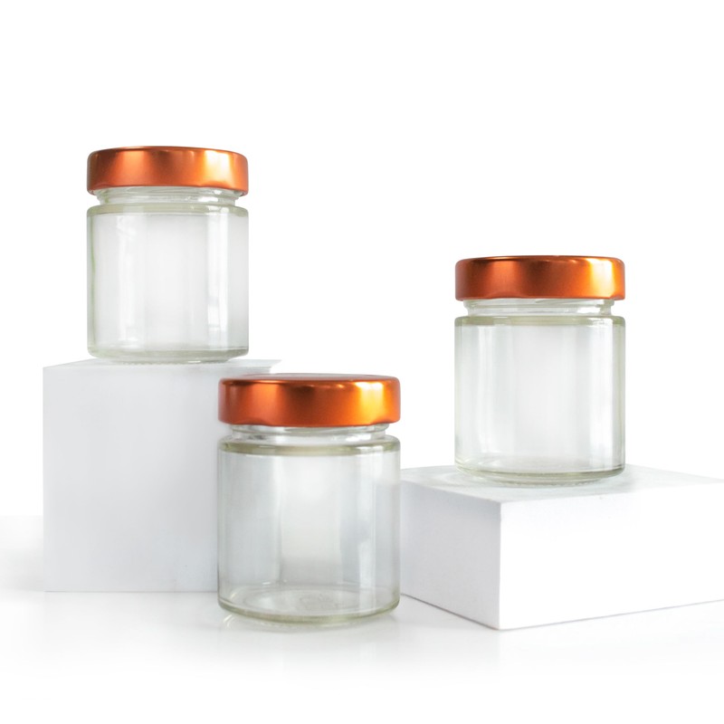 GPK4ALL 5oz Glass Jar with Metal Lids, Pack of 12