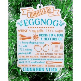 Homemade Egg Nog Recipe Christmas Ornament (C5)