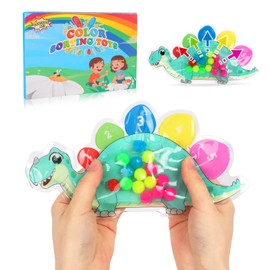 Iridsoorle Dinosaur Sensory Toys for Toddlers 1-3 Year Old - Educational Color Sorting & Squeeze Fidget Toys, Travel Plane Activities for Babies, Learning Shape Sorter Gift for Boys Girls Age 1 2 3