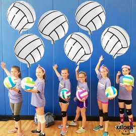 KatchOn, Volleyball Balloons for Volleyball Party Decorations - 18 Inch, Pack of 6 | Volleyball Sports Balloons for Senior Night Decorations | Volleyball Foil Balloons, Volleyball Birthday Decorations