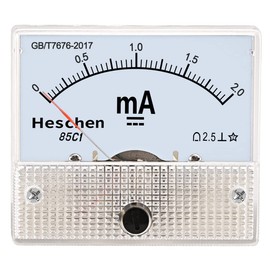 Heschen 85C1-2mA Rectangular Ammeter Tester DC 0-2.0mA Class 2.5 White