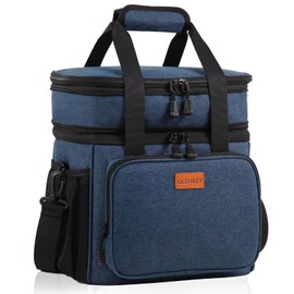 Expandable XLarge Lunch Box, Insulated Heavy Duty Lunch Bag Waterproof Leakproof Durable Cooler Bag for Men Women Adults Work Construction Camping Trip, 25L, Blue