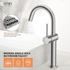 KENES Brushed Nickel Vessel Sink Faucet, Single Handle Tall Bathroom