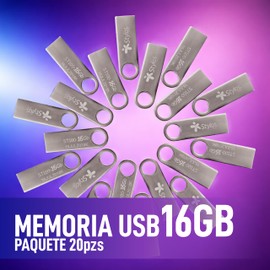 Stylos Paquete 20 Memorias USB 16GB 2.0 Metalica Tech