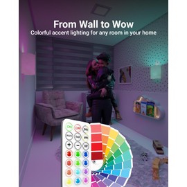 Sunco LED Compact Portable Sleek Modern Contemporary Stylish Colorful Adaptable Customizable Indoor Rechargeable Wall Sconce w/Multiple Lighting Modes, 35 Lumens, RGB, 0.6W, DC5V Dimmable 4 Pack