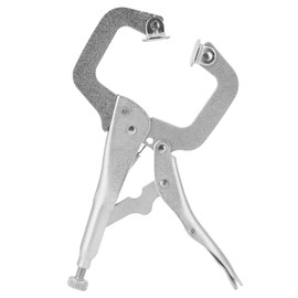 AUNMAS Locking Pliers, Silver, 17.2x8.3cm Alloy Steel Wide Jaw Opening, C Shaped Locking Pliers, Woodworking Clamp, Fixing, Welding, Multifunction Tool