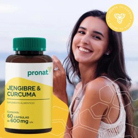 Kit 2 Piezas Suplemento Jengibre  Cúrcuma (60 Caps) Pronat                                                                                            