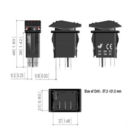 for 12V Air Horn - Rocker Switch Abs Black Led Light Color Blue 12V-24V 3 Pin Horn On-Off Rocker Toggle Switch for Car Caravan Rv Boat Marine Rocker Switch On Off Switch