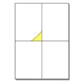 25 Sheets - Large Sticky Labels Stickers White A4, for Boxes/Postage/Shipping - 4 per Sheet, 148.5 x 105mm (A6)
