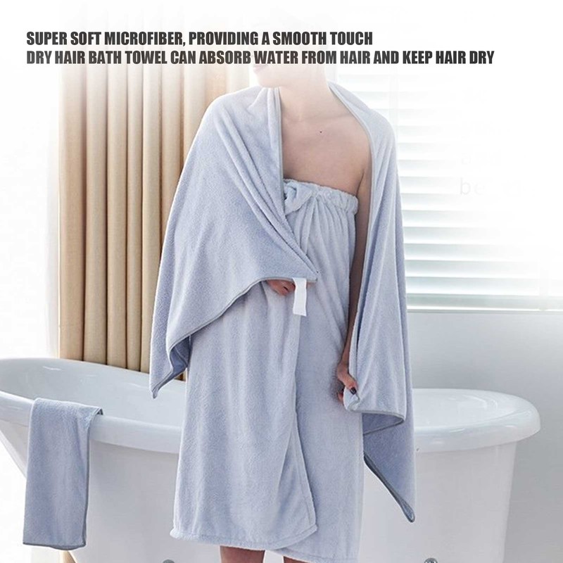 Bath Towel Wrap Coral Fleece Spa Women Adjustable Shower Wrap